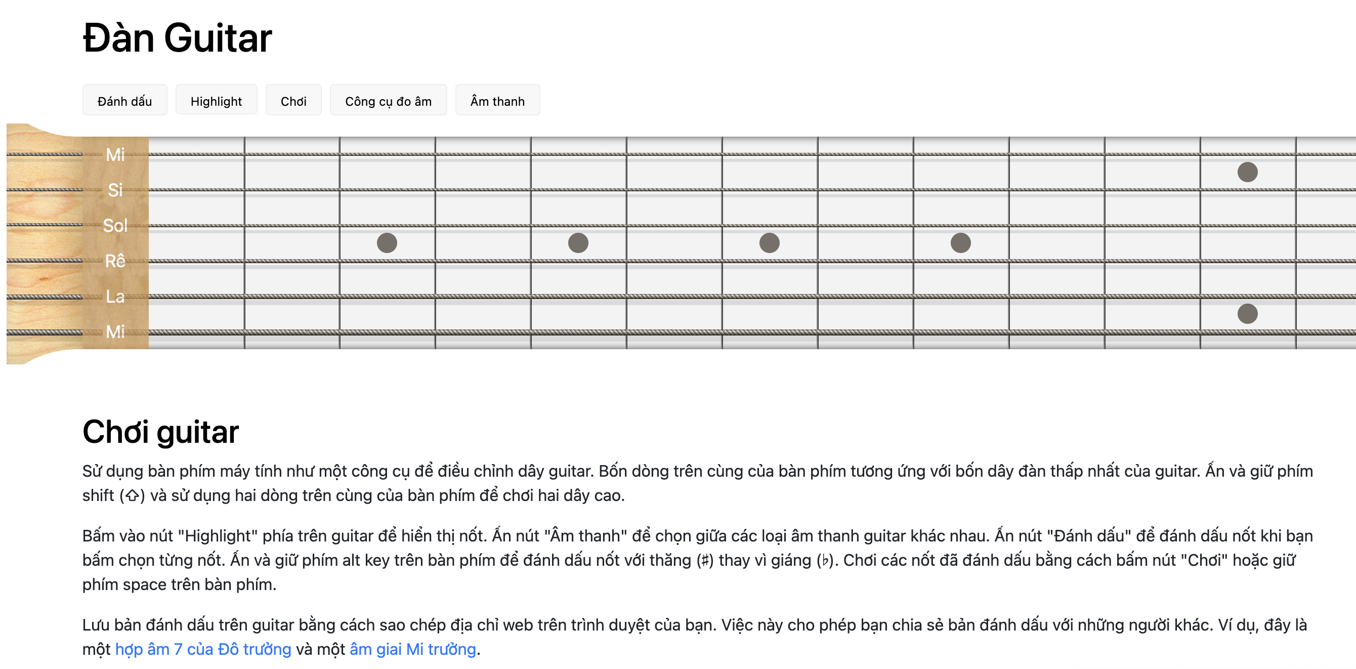 Ứng dụng đàn guitar online